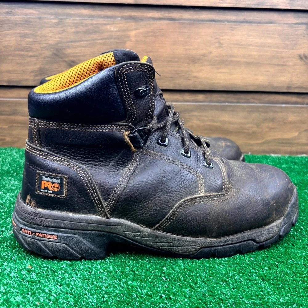 Timberland PRO Work Boot Mens 10.5M Dark Brown Waterproof Oil Resistant F2413-11